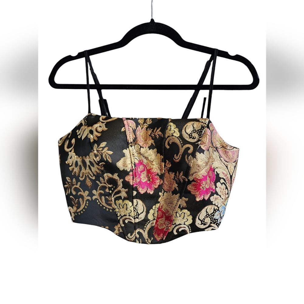 Floral Black and Pink Women's Top